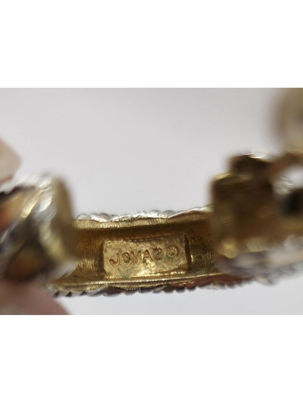 Vintage Signed Jomaz Joseph Mazer Classic Gold And Silver Tone Clip On Earrings - Picture 6 of 9